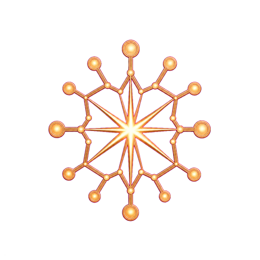 AI Man's glowing network-node crest
