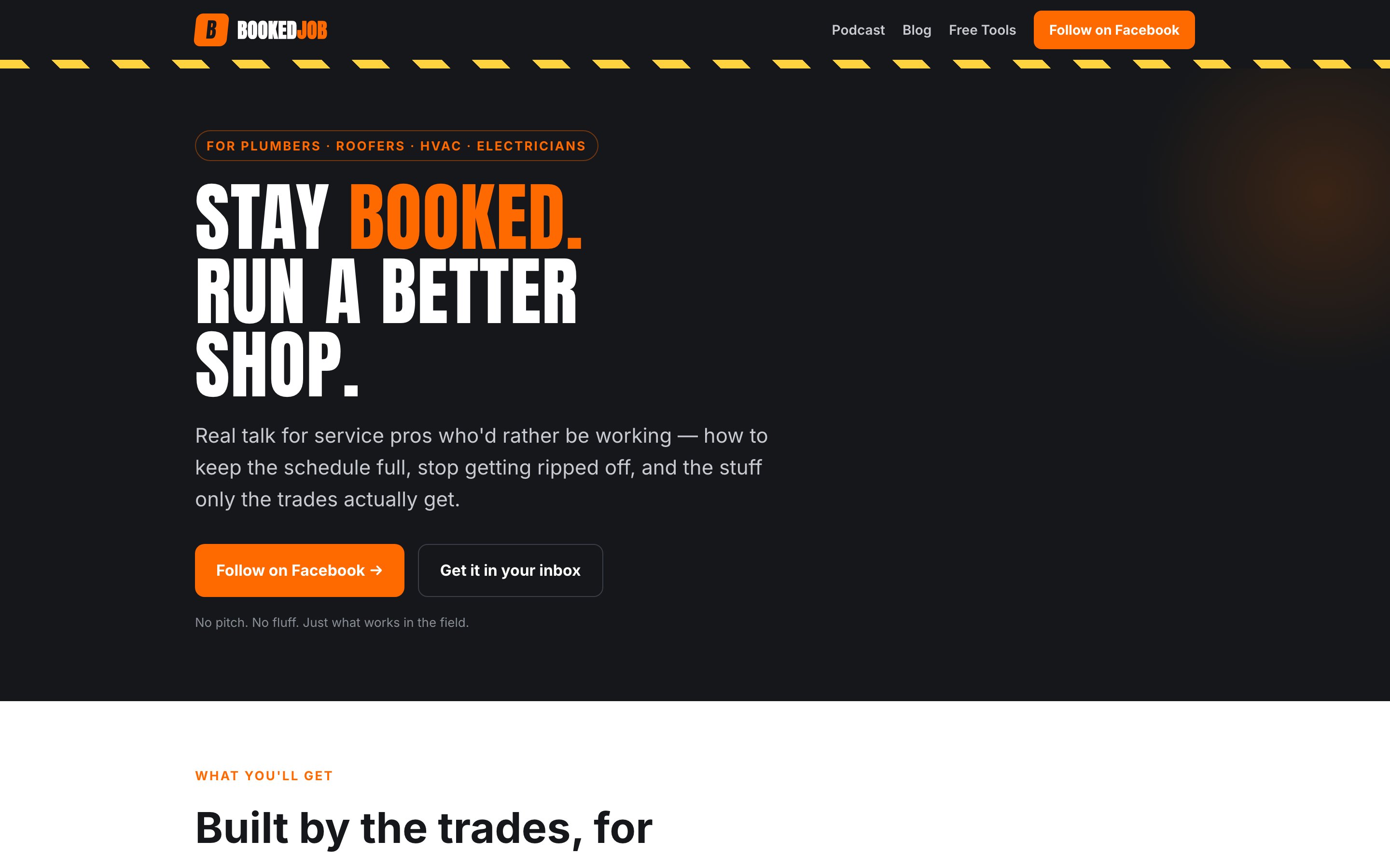 Booked Job website built by Hey Aaron! Marketing