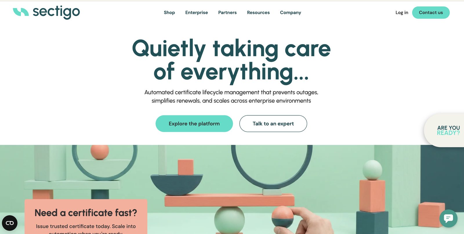 Sectigo homepage