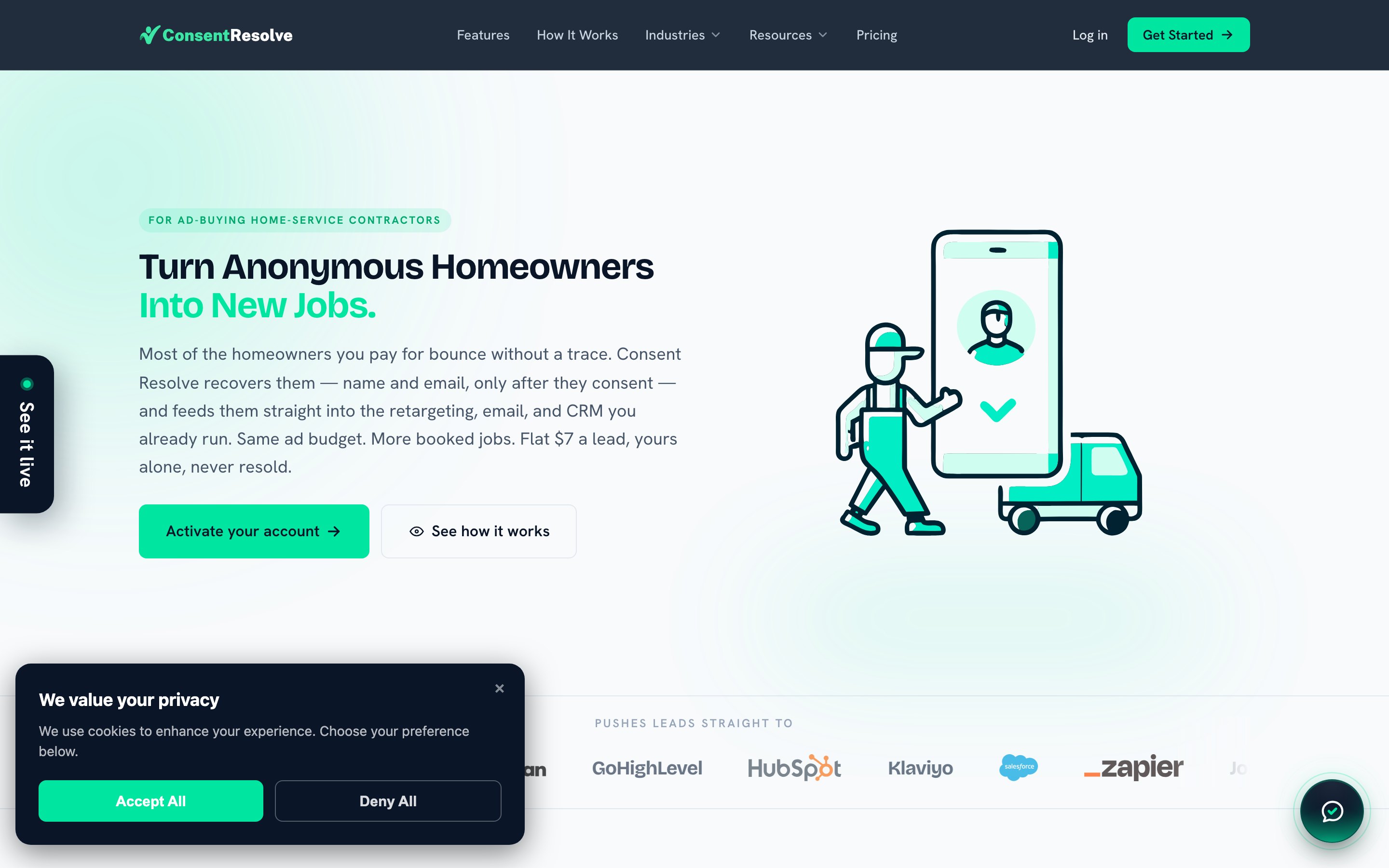 Consent Resolve website built by Hey Aaron! Marketing