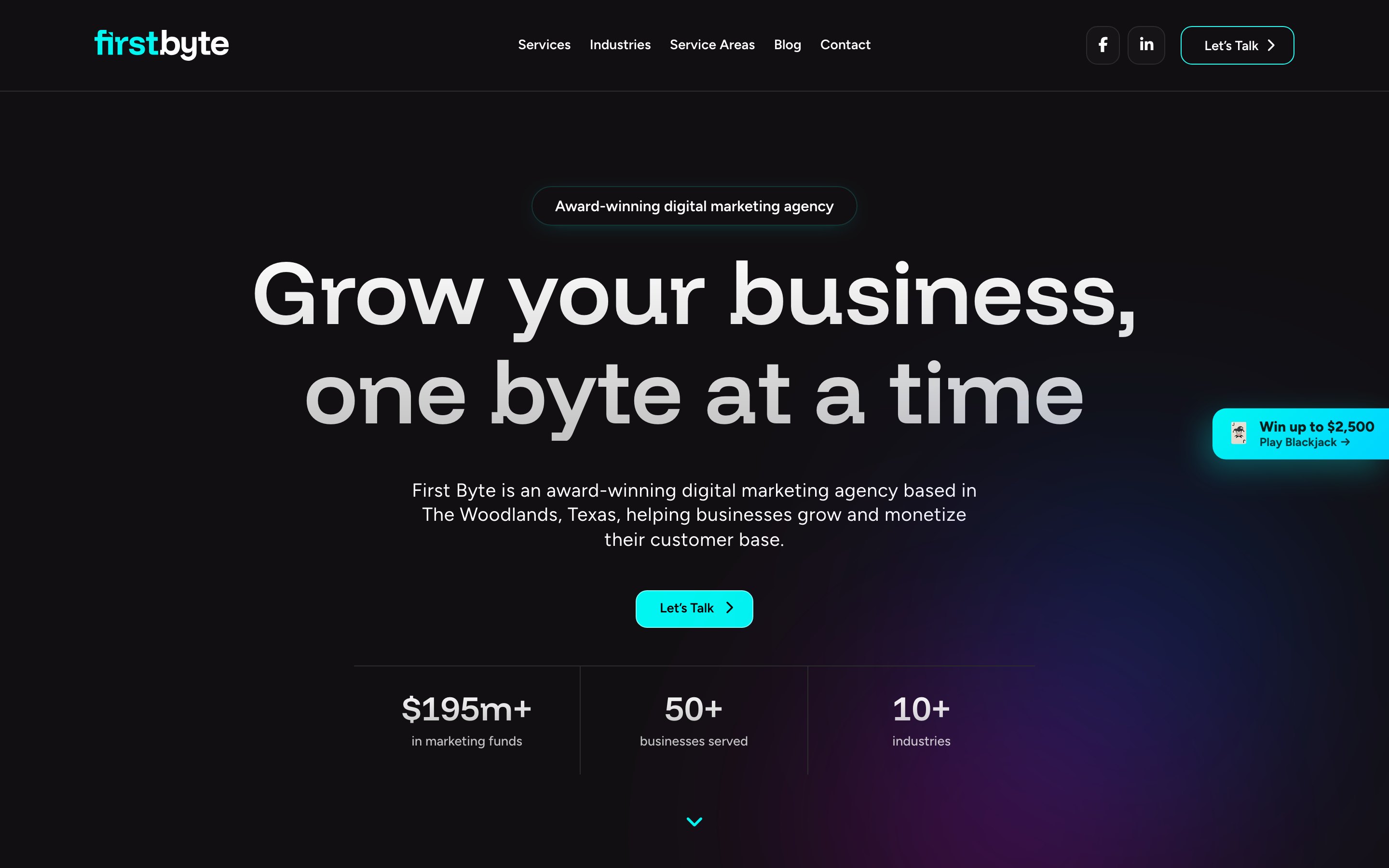 First Byte website built by Hey Aaron! Marketing