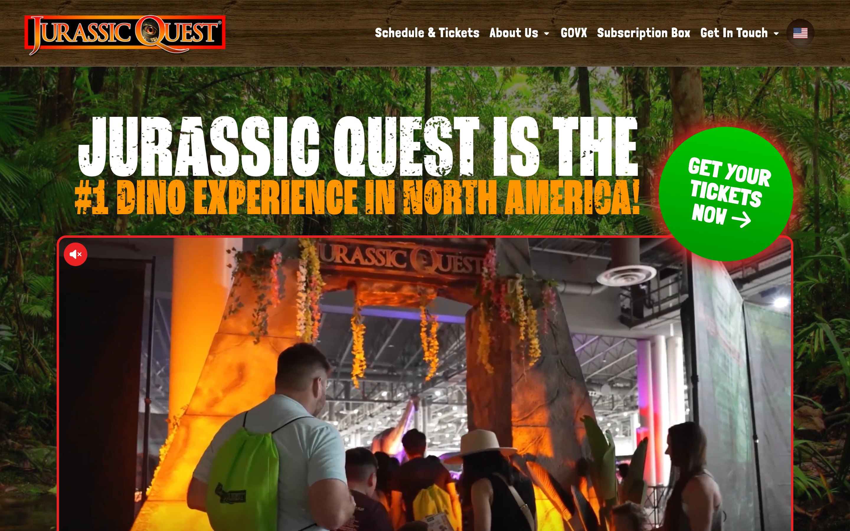Jurassic Quest website built by Hey Aaron! Marketing