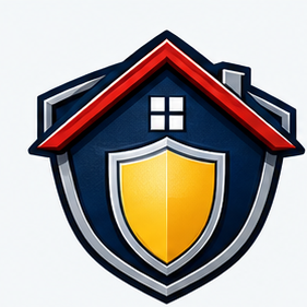 Roofing superhero crest logo concept