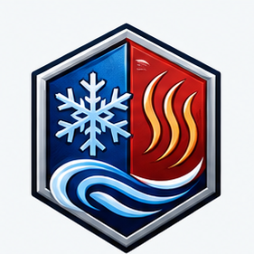 HVAC superhero crest logo concept