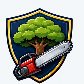 Tree Service superhero crest logo concept