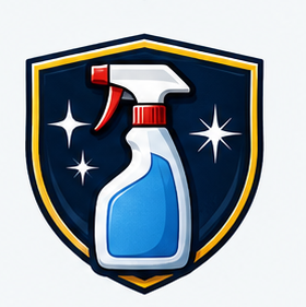 Cleaning superhero crest logo concept